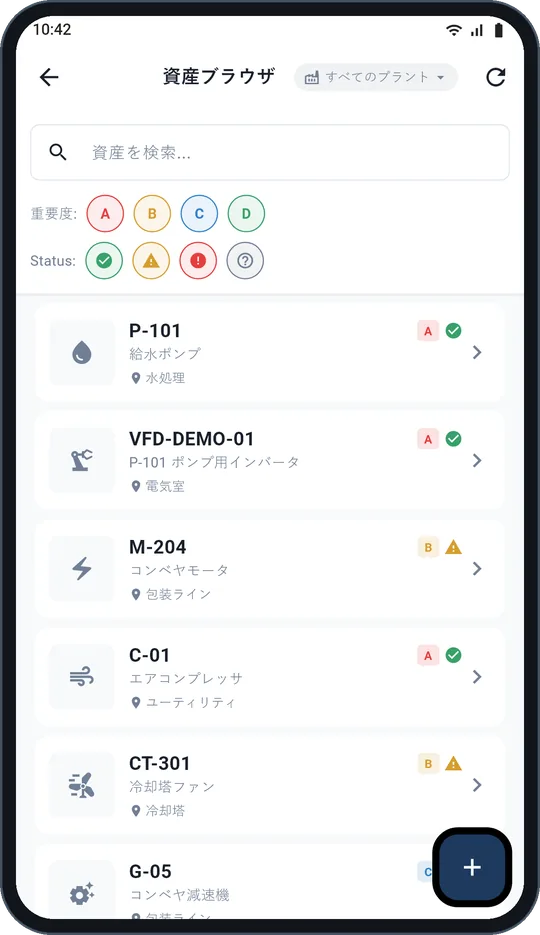 資産ごとに、ひとつの記録