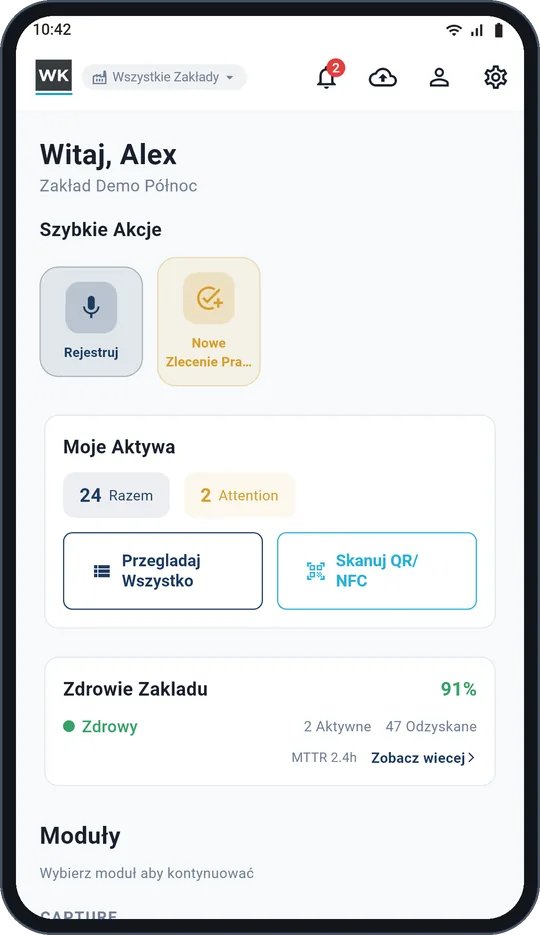 Zasoby, obserwacje i zlecenia pracy w jednym miejscu.